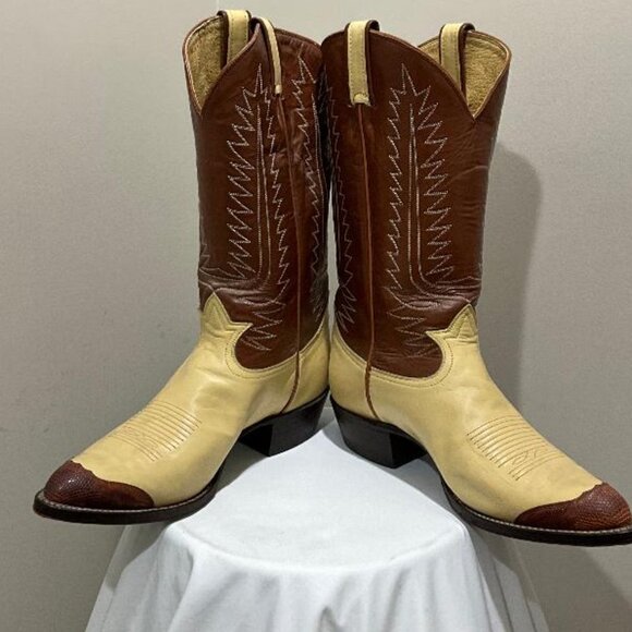 Tony Lama Other - TONY  LAMA vintage 2-tone leather Cowboy Boots  EUC men's Size 10 1/2 D